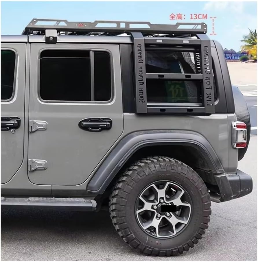 Cargo Box for Roof Rack 2/4 Door Aluminum Steel Roof Rack with Light Luggage Rack Climbing Ladder Cargo Basket Compatible for Toyota/Wrangler JK JL JT BJ40 Large Cargo Box for Roof Racks(Side)
