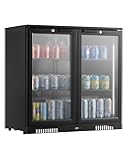 Beverage Refrigerator Cooler, 246 Can Beverage Fridge, Soda Beer Fridge with Glass Doors, Adjustable Shelves, Digital Temperature Control, Built-in or Freestanding Fridge for Restaurant & Bar