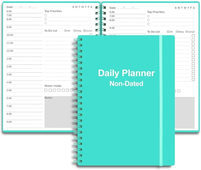 Undated Daily Planner Undated Planner with Hourly