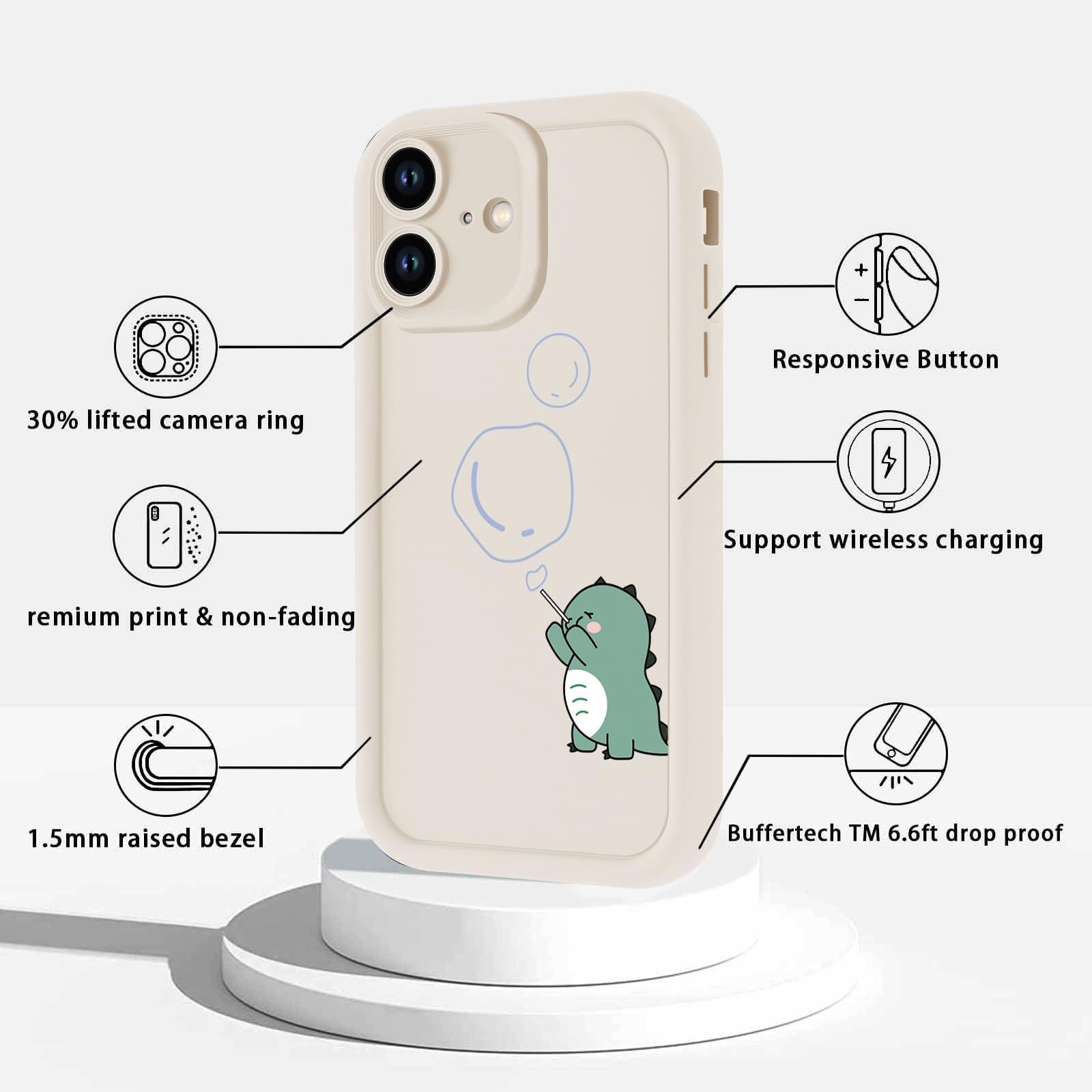 Amazon.com: Zrutru Cute Dinosaur Phone Case for iPhone 16 6.1",Kawaii Bubble Cartoon Cases Funny Design Pattern Cover for Girls Kids Boys,Beige Soft Shockproof Lens Protection Funda for iPhone 16 : Cell Phones Amazon.com: Zrutru Cute Dinosaur Phone Case for iPhone 16 6.1",Kawaii Bubble Cartoon Cases Funny Design Pattern Cover for Girls Kids Boys,Beige Soft Shockproof Lens Protection Funda for iPhone 16 : Cell Phones