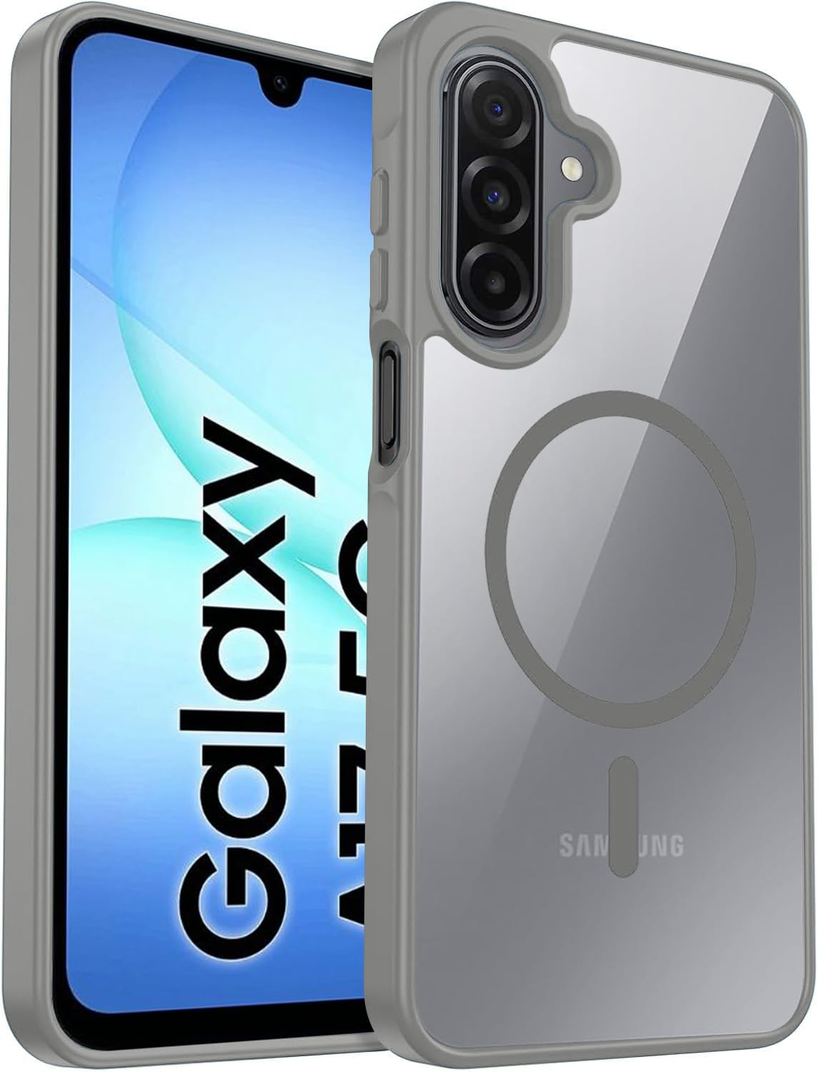 DIZORO Compatible Samsung Galaxy A17 5g Case,Compatible with MagSafe, Non Yellow Military-Grade Drop Protection & Hard PC Back Cover Slim Transparent Anti-Scratch Shockproof Phone Case - Titanium-image-16