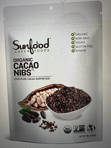 Sunfood - Plumas de cacao endulzadas, orgánicas 4 onzas