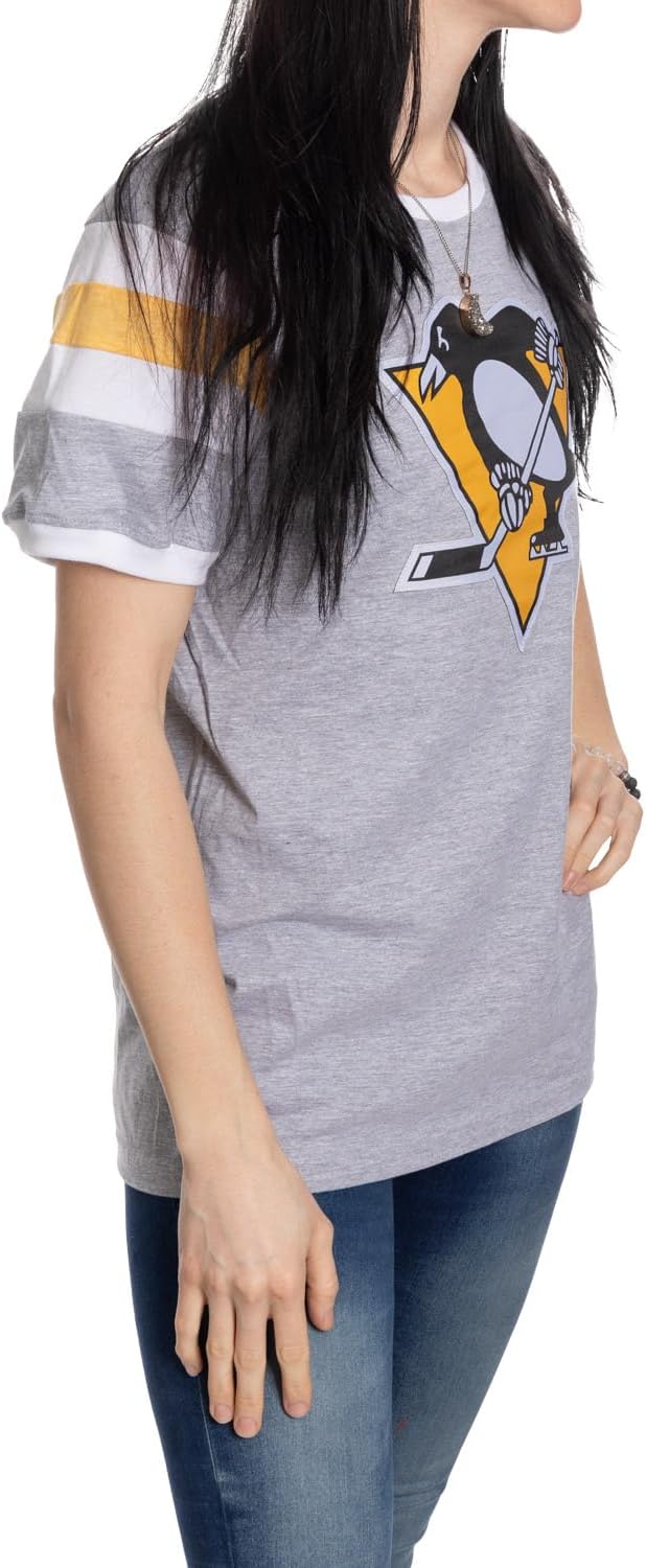 Calhoun NHL Ladies Loose Fit Varsity Style Woven Patch T-Shirt