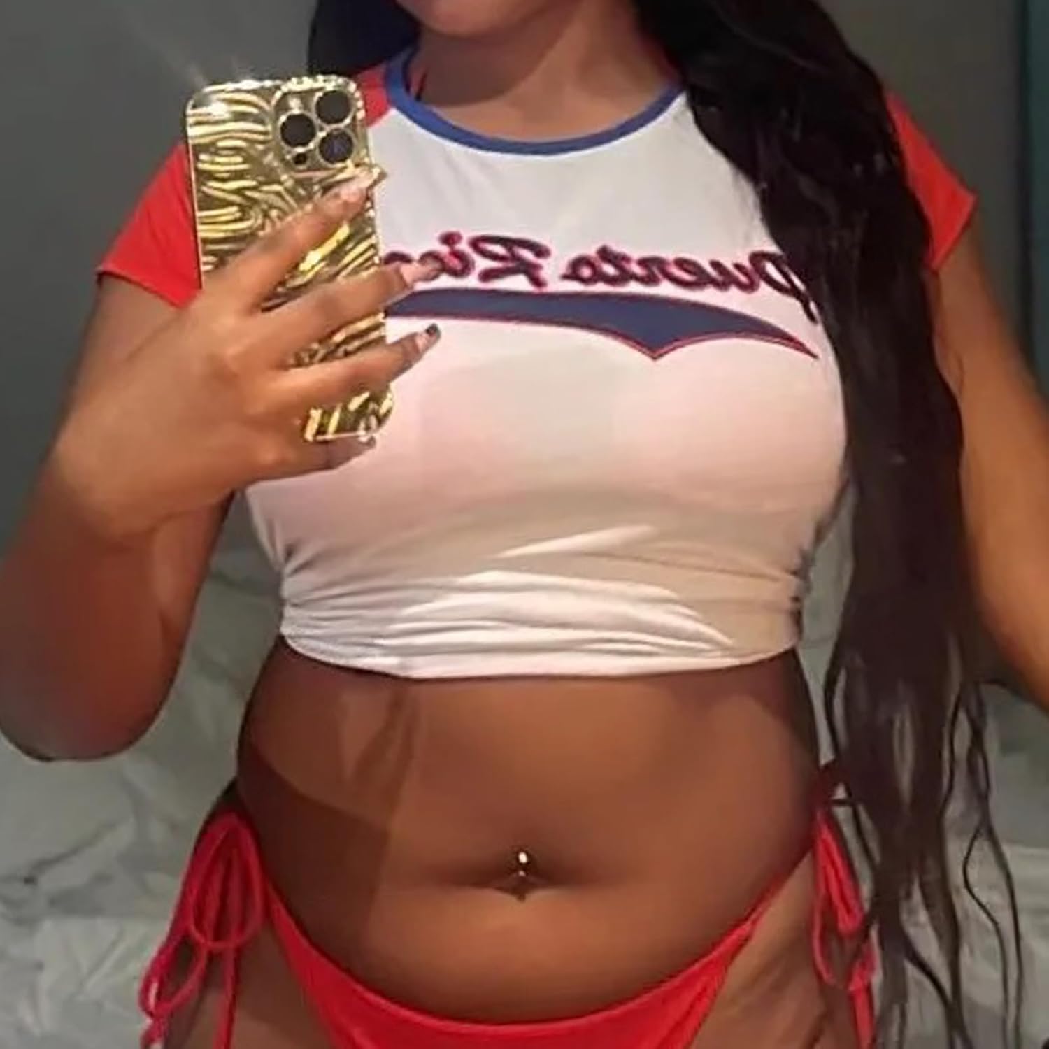 Puerto Rico Shirt Women Puerto Rican Jersey Y2k Crop Tops Boricua Vintage Graphic Baby Tee 90s 2000s Streetwear - Image 2