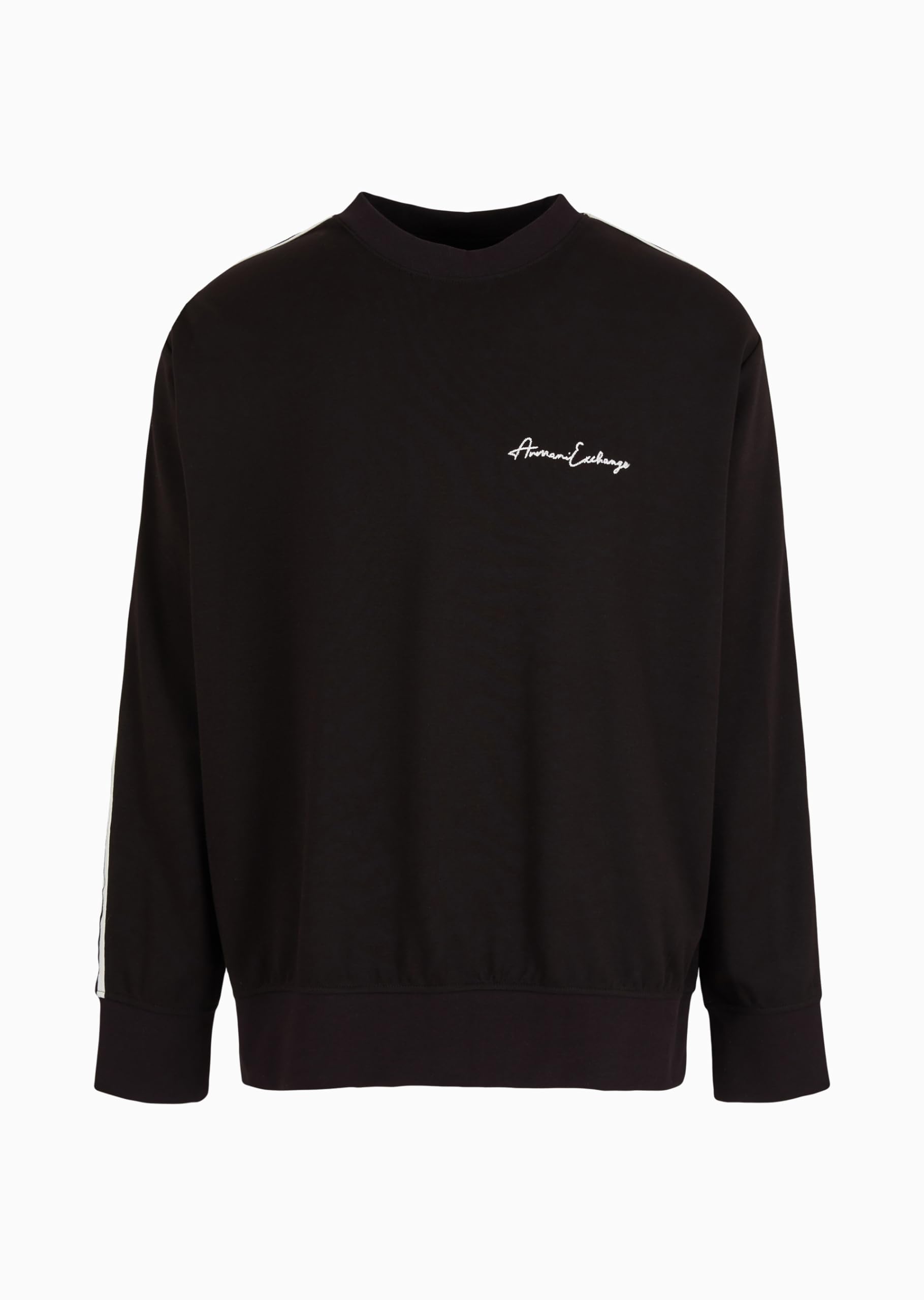 Armani Exchange Signature Logo Stretch Poly Viscose Crewneck Felpa Maglia di Tuta Uomo (Pacco da 1)