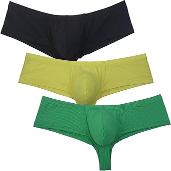 Mens Emotion Slip Thong Sexy Pouch Enhancing Low Waist Bikini Lingerie Underwear Half Butt Bottoms Ultra Thin Panties