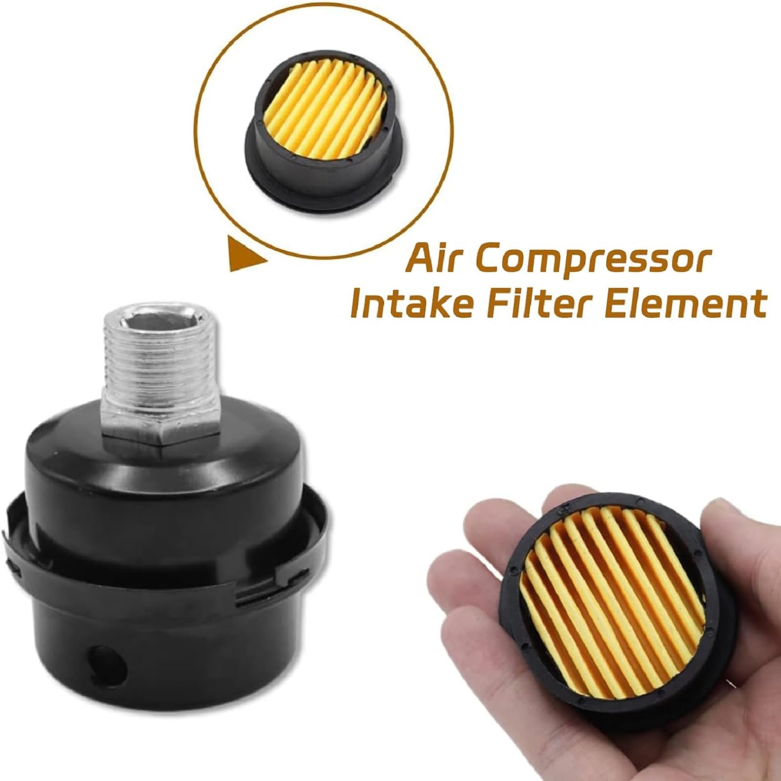 Filtro di Aspirazione Silenziatore Compressore D'aria 2 Pezzi 20mm Metallo 1/2" Filetto