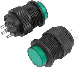 TRU COMPONENTS TC-9219048 Pulsante Illuminato 250 V/AC 3 A 1 X On / (Off) Momentaneo Verde