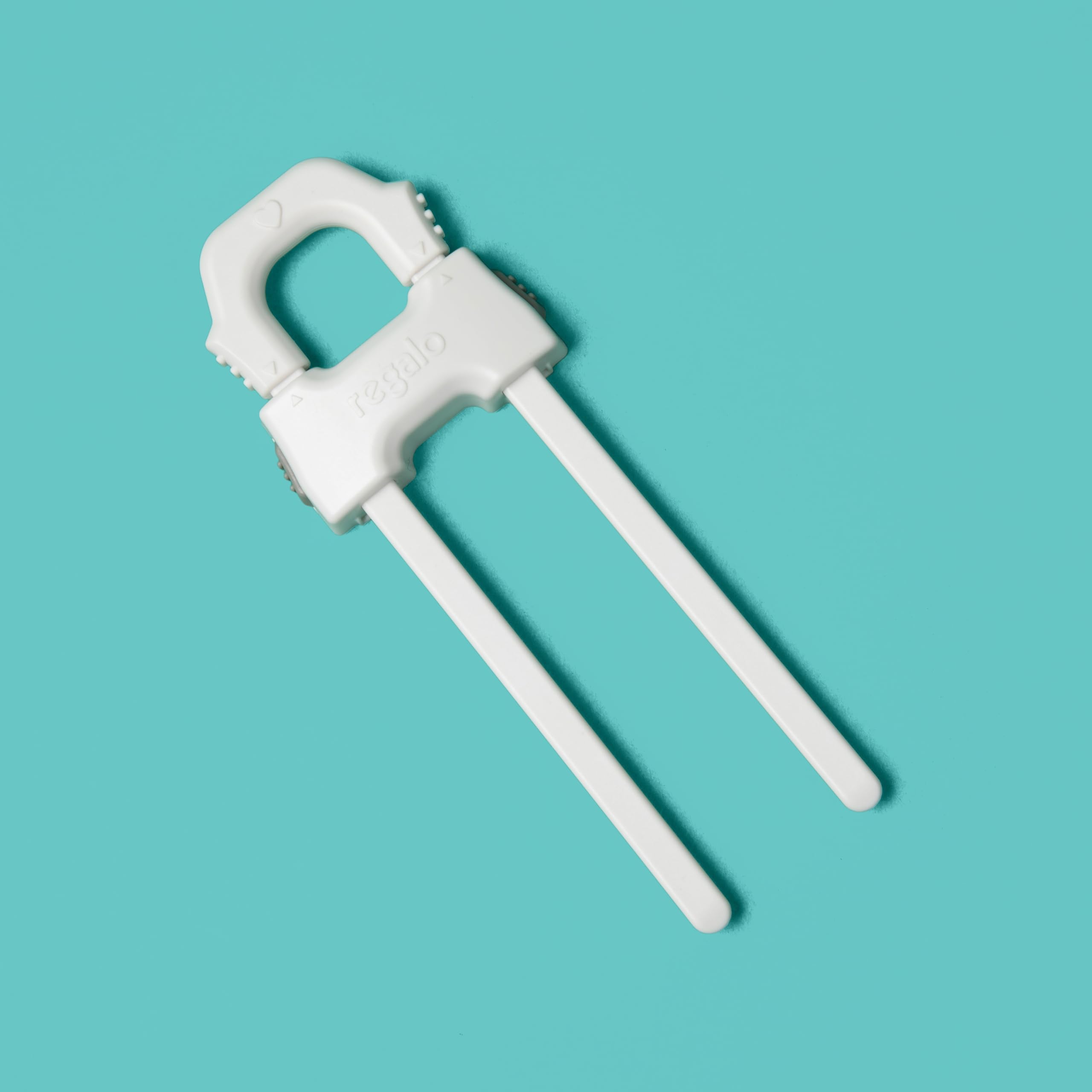 Regalo Safety Easy Slide U-Shaped Child Proof Cabinet & Drawer Locks for Baby Proofing, White (2 Pack)