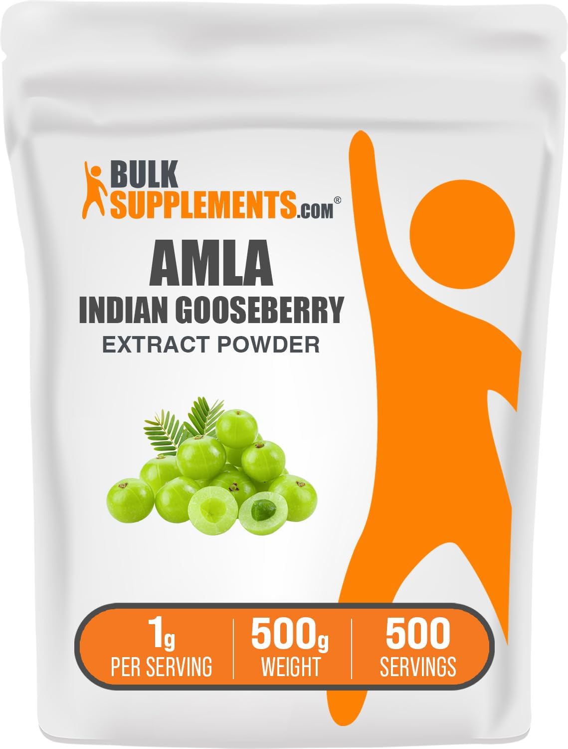 BulkSupplements.com Amla Extract Powder – Indian Gooseberry Extract, Amla Powder – Gluten Free, 1g per Serving, 500g (1.1 lbs) (Pack of 1)