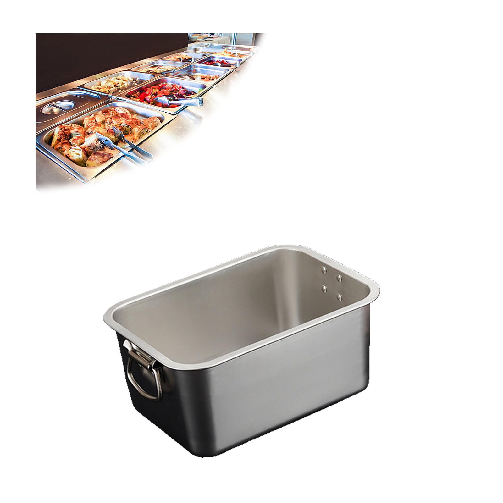 ホテルパン　フードパン　調理器具　ステンレス製 長方形バット 12個セット Amazon｜NJDQFA 取っ手付き ステンレス容器 四角 フルサイズ パン 料理