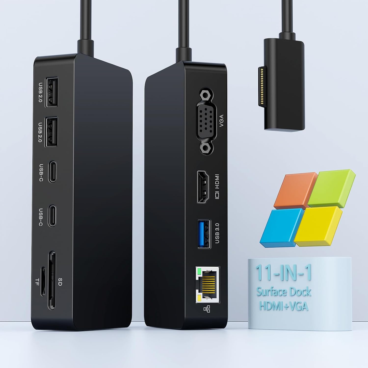 Product image of New Microsoft Surface Dock 2 4K@60HZ HDMI+VGA, 11 in 1 Surface Pro Docking Station Dual Displays, MS Card Reader for Microsoft Surface Pro 11/10/9/8/X/7/6/5/4, Laptop Go/7/6/5/4/3/2/1 Surface Book