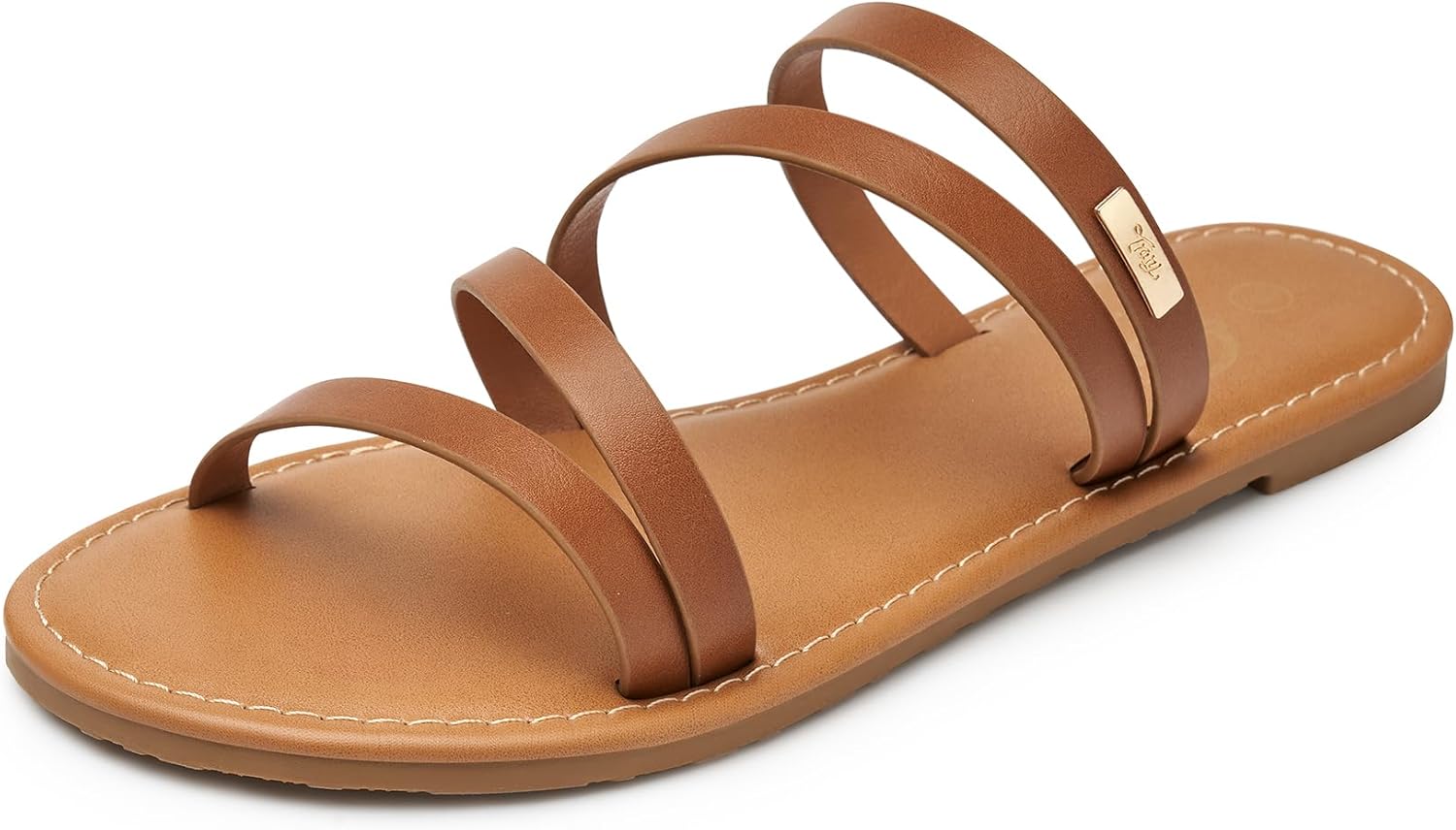 Trary Women’s Flat Sandals,Strappy Flip Flops Dressy,Comfortable Slide for Girls’ Summer