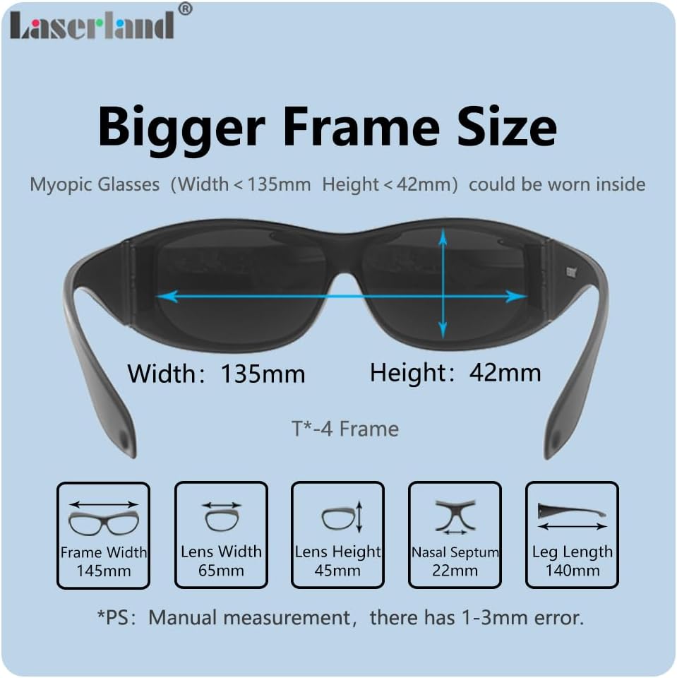 CO2 Laser Safety Glasses Protective Goggles Eyewear Laser Eye Protection 10600nm OD4 for CO2 Laser Engraver Cutter CE Certificated TCO2-4