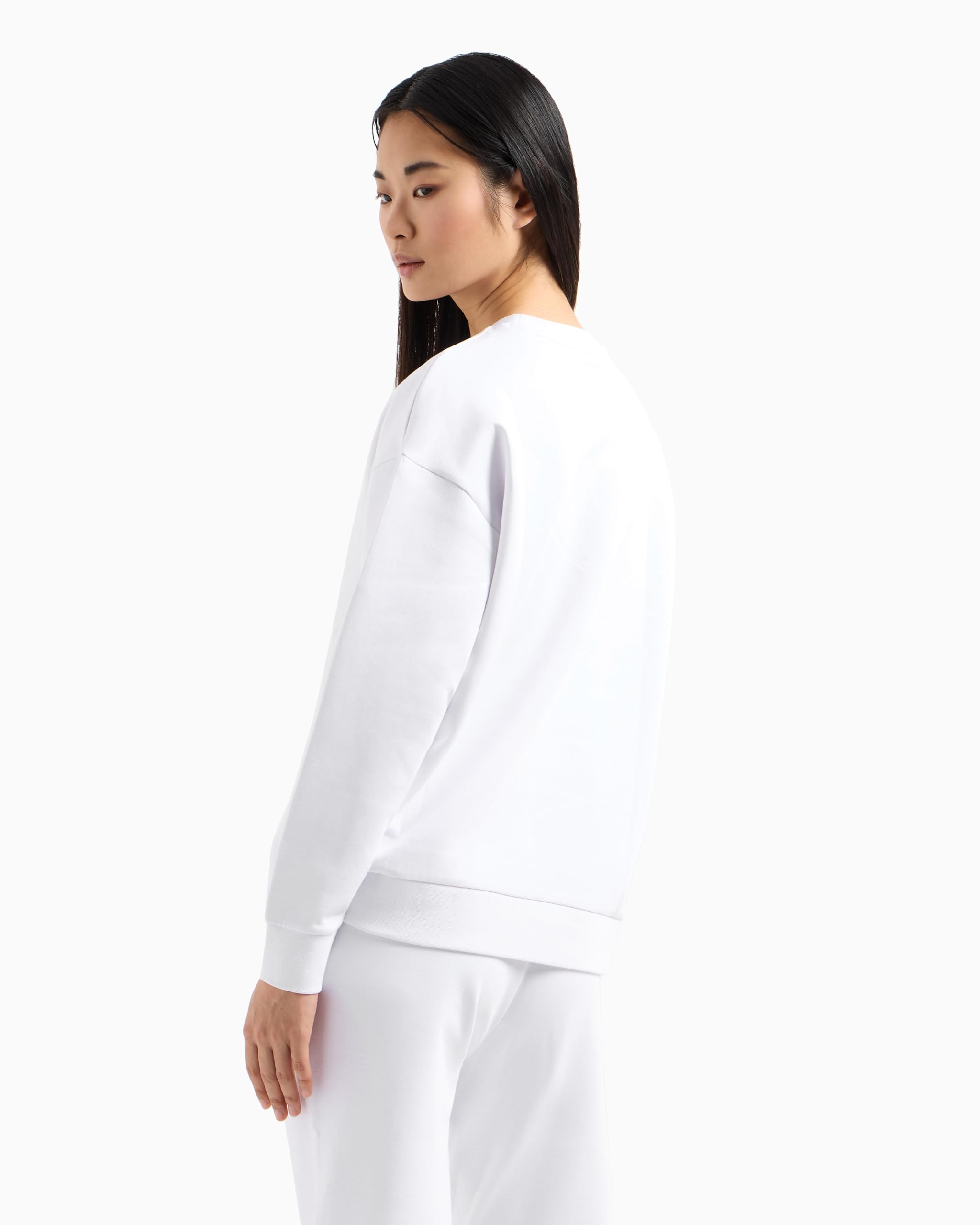Armani Exchange Icon Project, Embroidered Logo, Crewneck Maglia di Tuta Donna