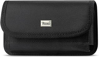 Heavy Duty Rugged Black Horizontal Case and Metal Clip on The Back fits Nokia G300 Phone with Cover.