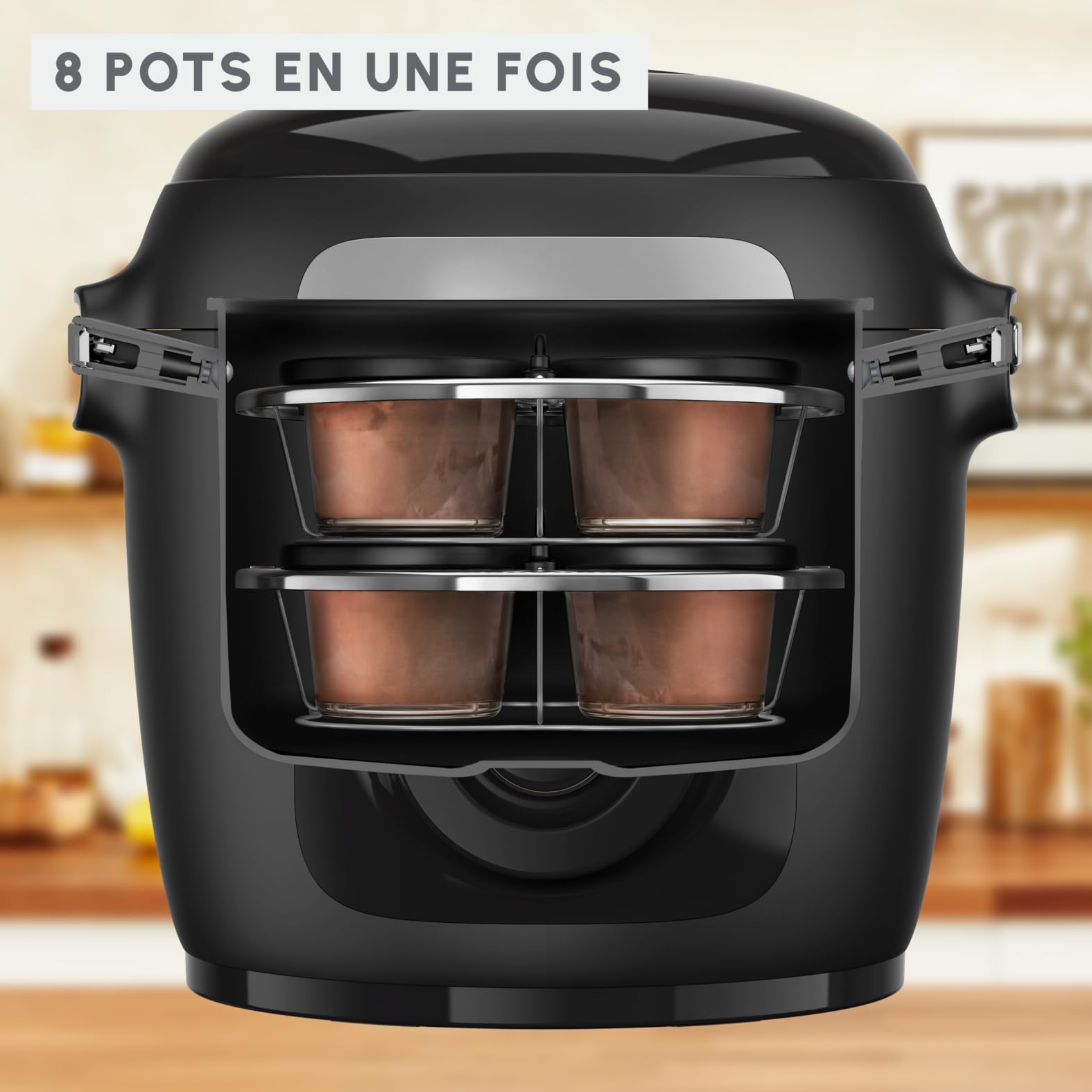 Moulinex Kit de 8 verrines superposables, Cookeo, Couvercles, Entrées, Yaourts et desserts, XA6140E0