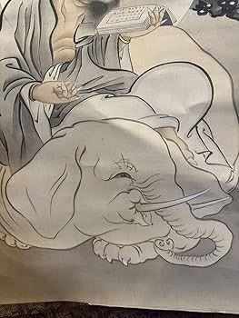 Amazon.co.jp: 【真作】柴田是真「仏画」古い掛け軸(掛軸)肉筆