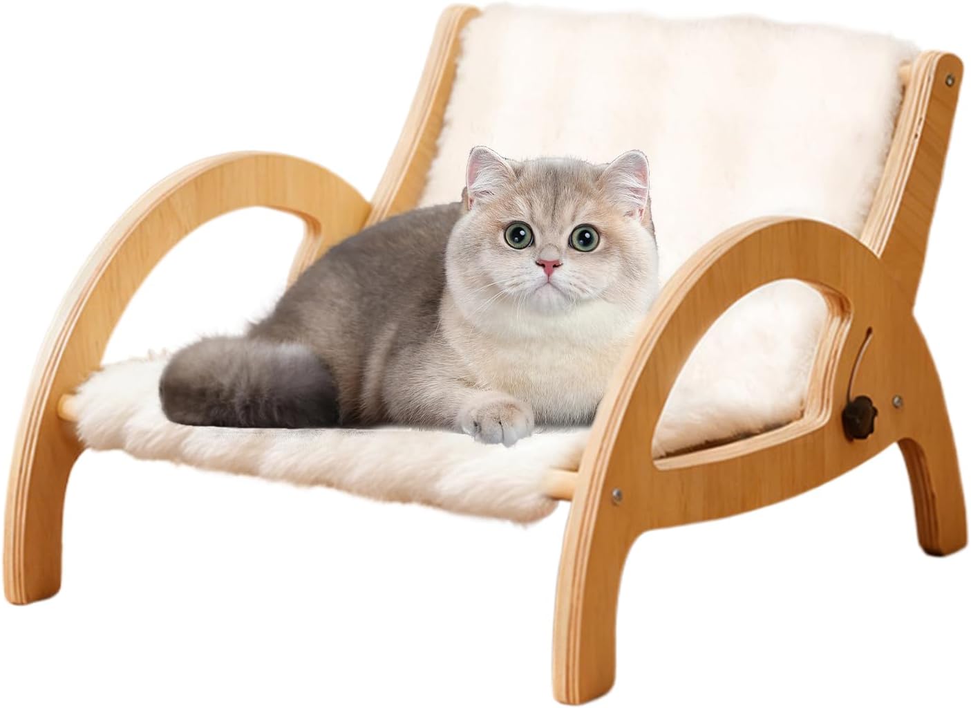 Cat Scratcher Lounge Chair, Adjustable Backrest Sofa Bed for Kitten, Pet Claw Grinding Sleeping Furniture, Indoor Home Carpet Door Wall Protection