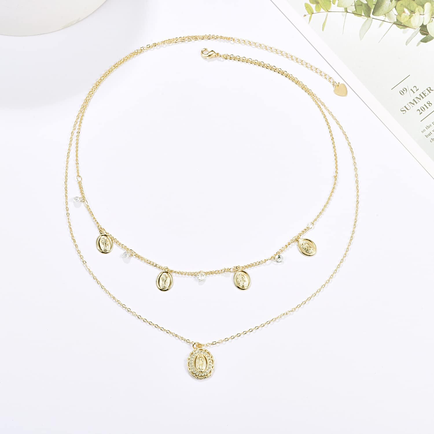 てつお 14Kゴールドフィルド レイヤード チョーカーネックレス レディース