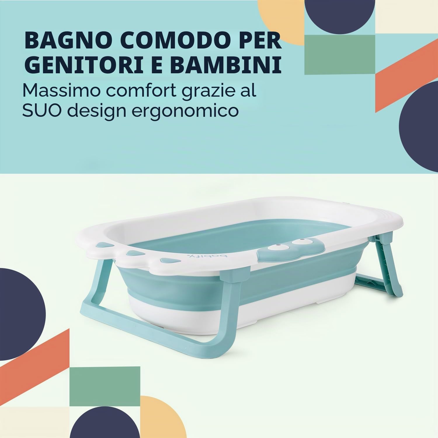 Babify Shower - Vasca pieghevole per bebè, cuscino incluso, pieghevole, ultra compatto, antiscivolo, colore: menta