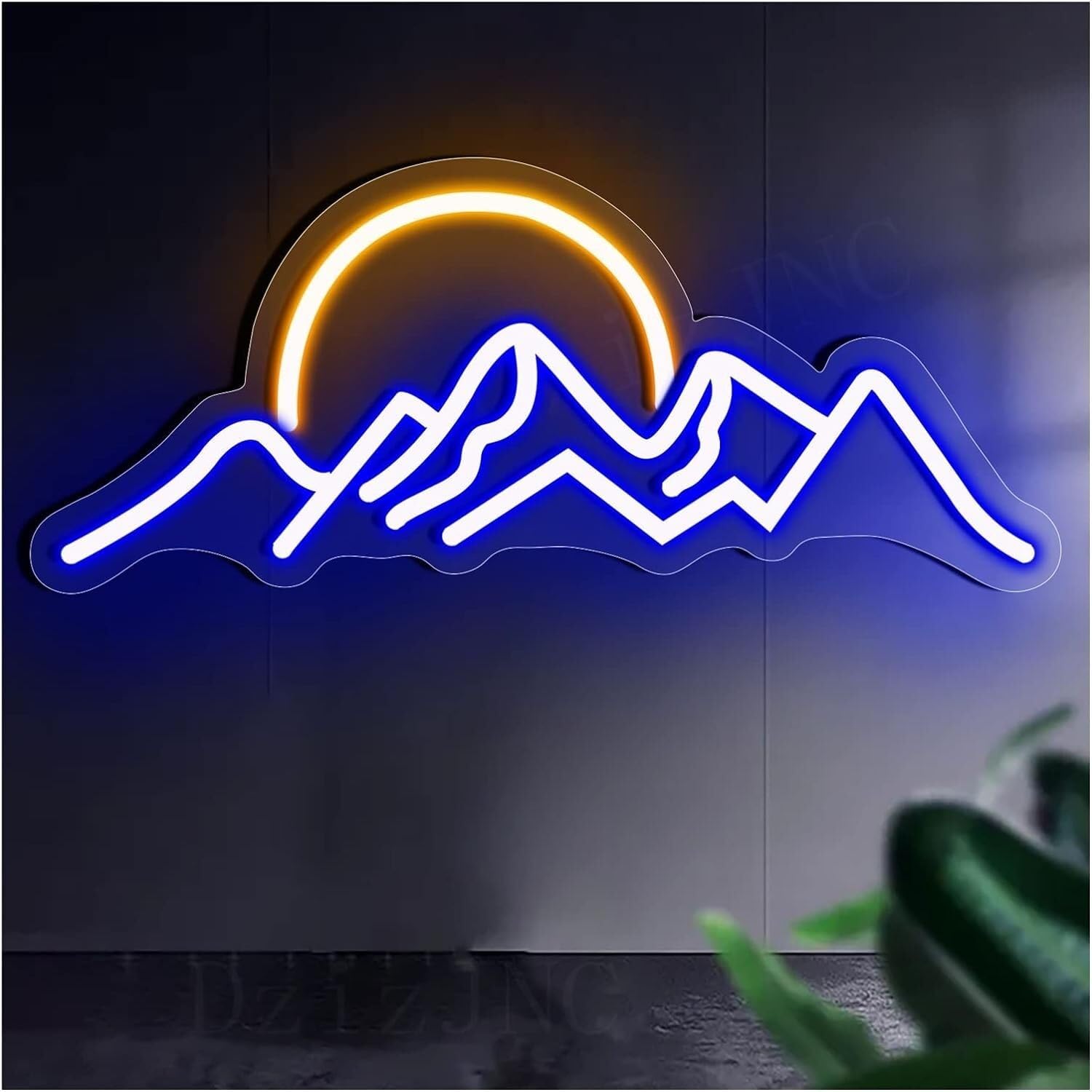 WaiDXn LED Neon Light Sign Mountain Neon Signs Lights,Led Acrylic Neon Sign for Bedroom Home Bar Party(54X23cm)