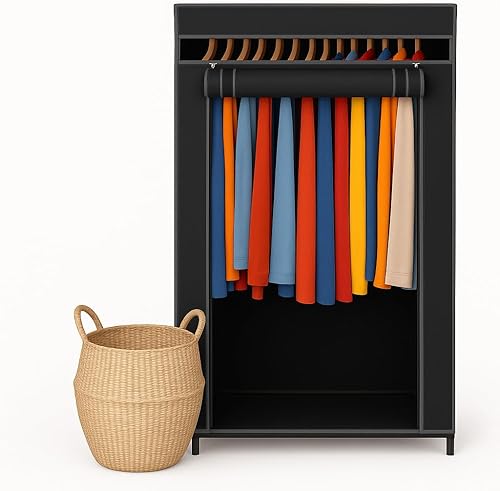 Miniatura 15 de HOLDN' STORAGE Armario Portátil - Capacidad de 50 Libras, Barra Interna de Metal Resistente, Cremallera y Ventana Transparente, Organizador de Ropa
