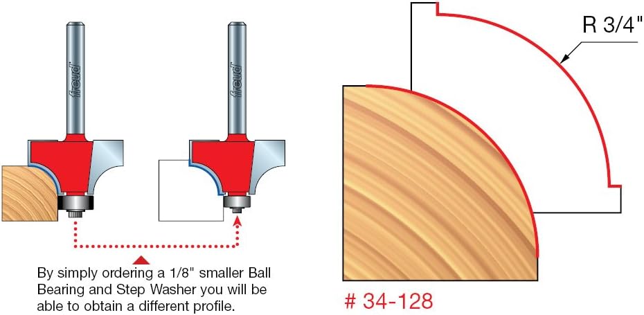 Best Review Freud Freud 3/4 Radius Rounding Over Bit, 1/2 Shank (Quadra-Cut) (34-128)