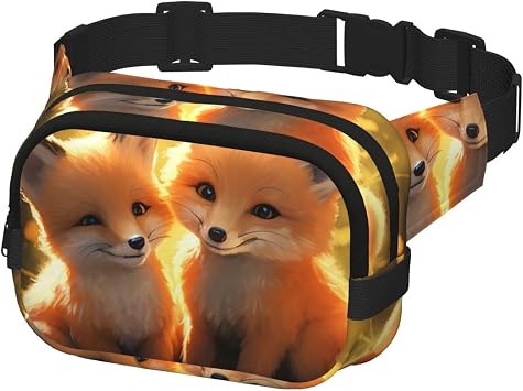 Fanny Pack for Men Women Crossbody Waist Bag Cute Foxes Belt Bag with Adjustable Strap Hip Bum Bag