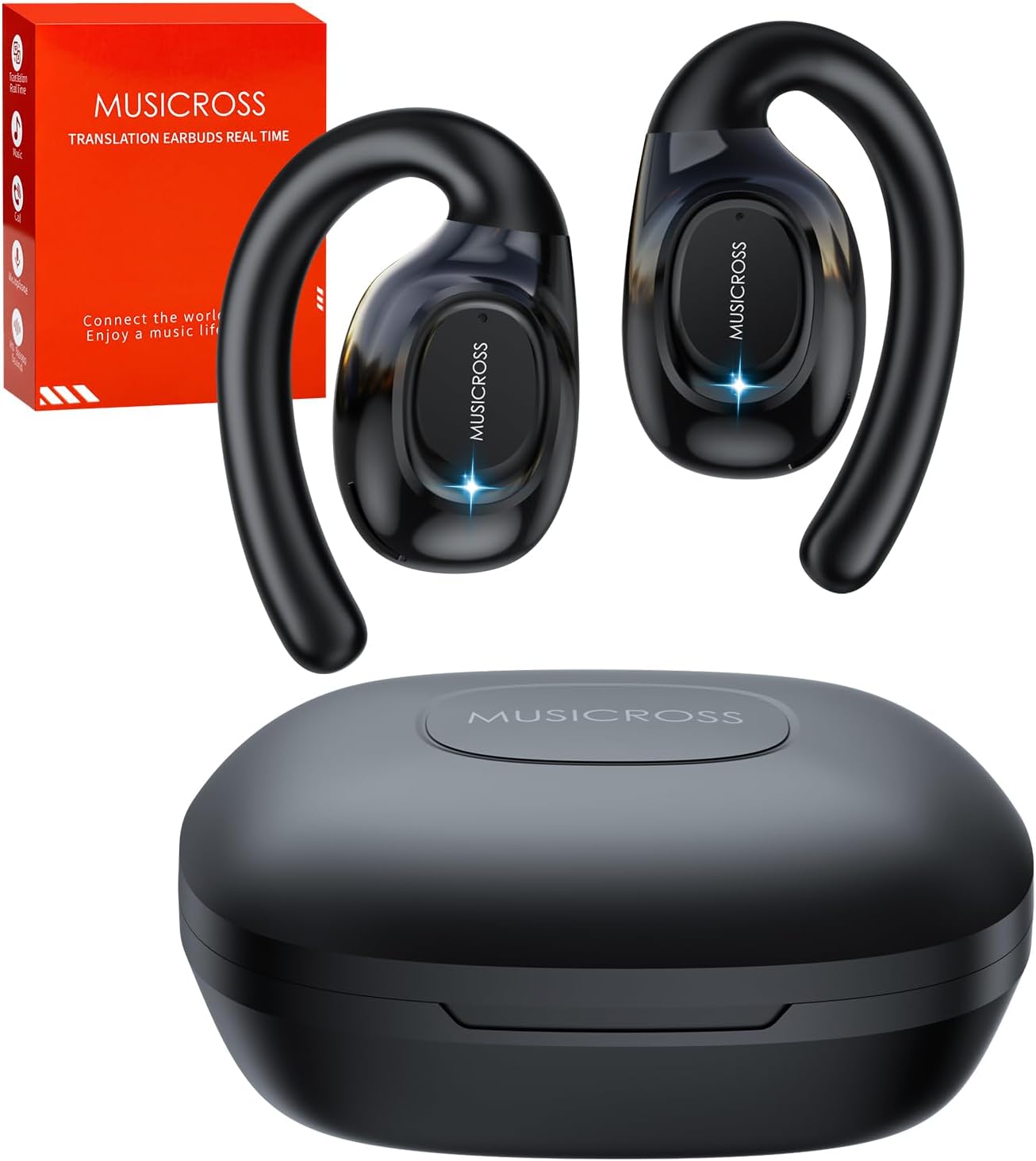 Ai Translation Earbuds Real Time 144 Language Translator Earbuds Audifonos Traductores Inglés Español Touchscreen Translator Device with 9 Working Modes for Travel Business Learning