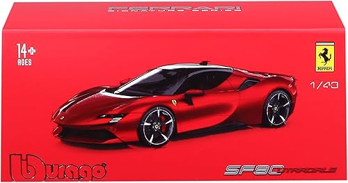 Miniatura 5 de Bburago Ferrari Signature SF90 STRADALE Super Car  Escala 143  Increíblemente detallada réplica de vehículo coleccionable fundido a presión, rojo