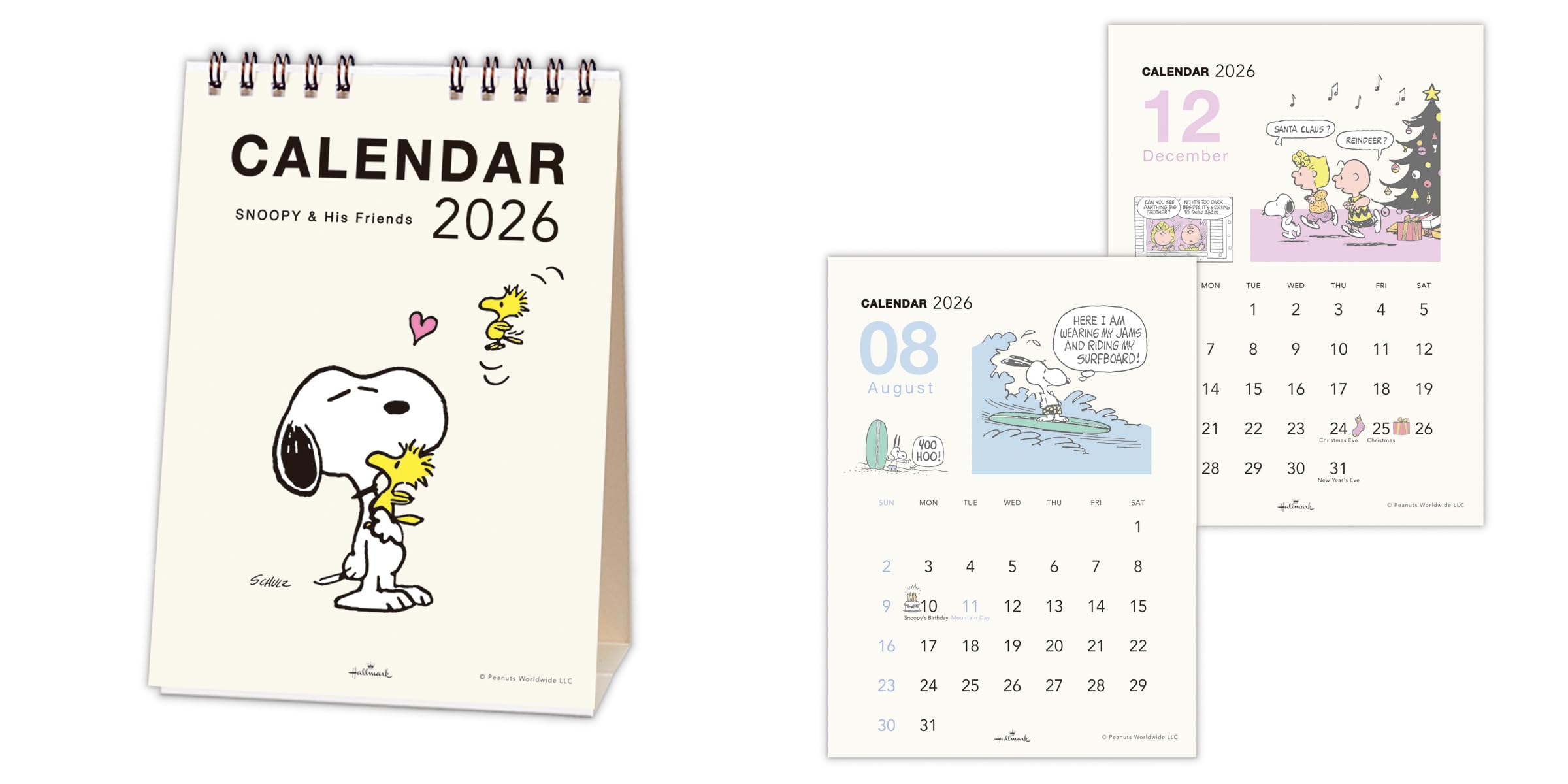 Amazon | ホールマーク スヌーピー 2026年 カレンダー 卓上 縦型