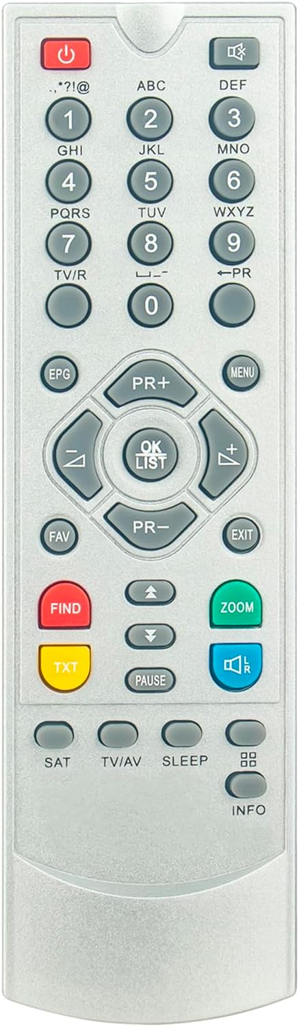 ഫ്രണ്ട് view of the VINABTY MX04 remote control, showing all buttons and their layout.