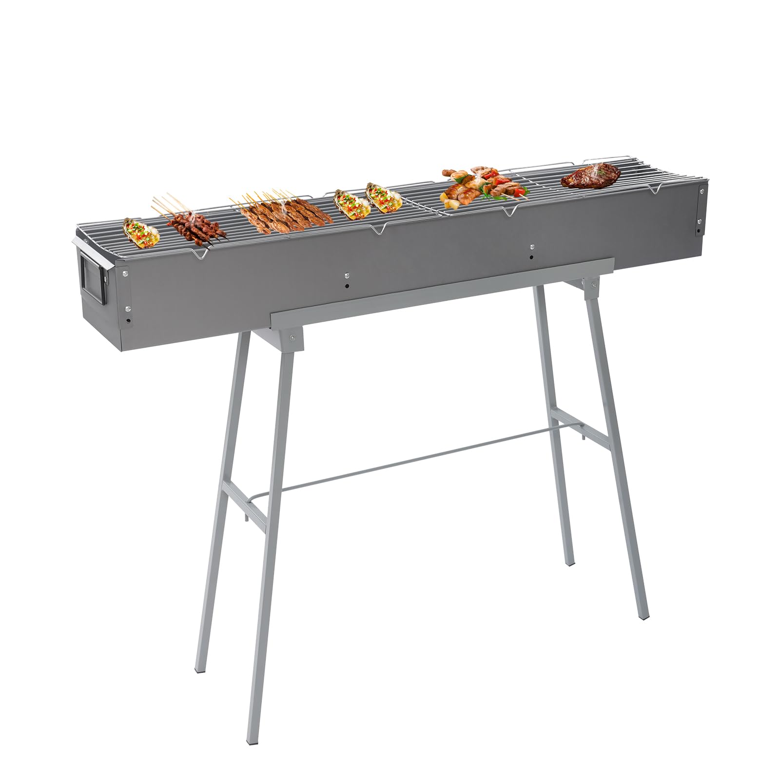 Barbecue portatile a carbonella, pieghevole da campeggio con griglia e maniglia, barbecue a carbonella per giardino, cortile, feste, picnic, viaggi