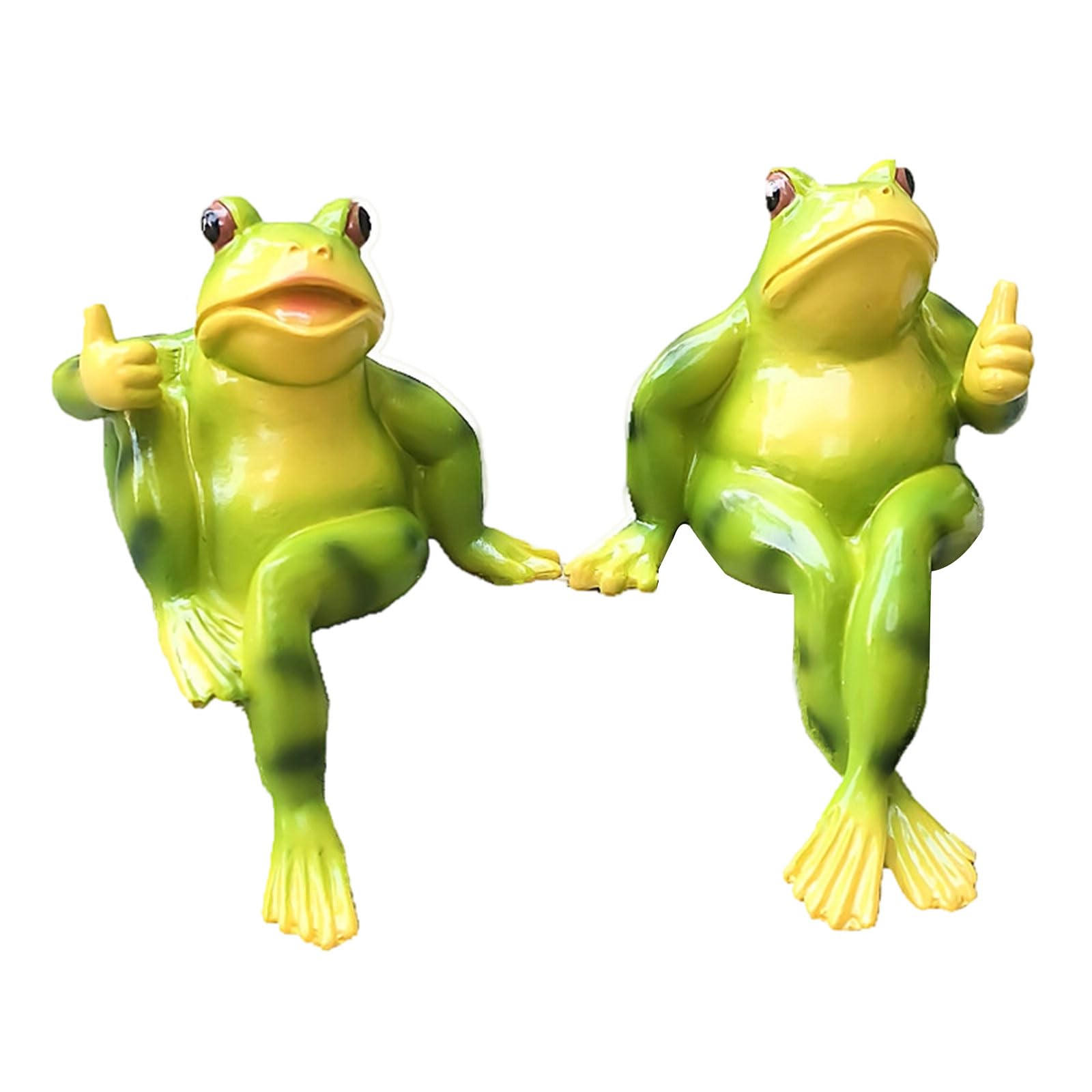 Shunzhong Thumb Up Frog Statues Flower Pots Huggers Figurines Garden Decor Outdoor Plant Hangers Decor for Yard, Lawns Ornament Thumb Up Figurines