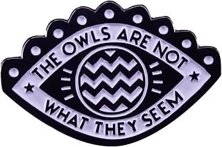 Twin Peaks The Owls Are Not What They Seem Eye Owl Cave Black Lodge Red Room Floor Design David Lynch TV Show 1.25" Enamel Pin Badge