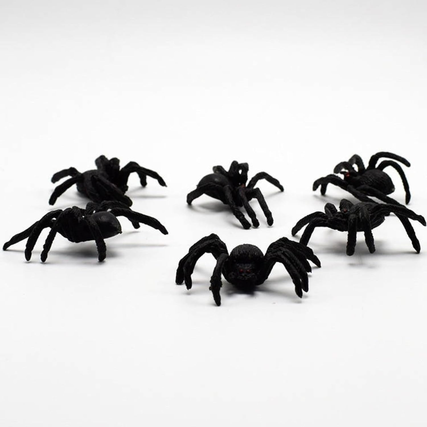 Set of 25 Realistic Plastic Prank Spiders: Spider Invasion Kit, Black