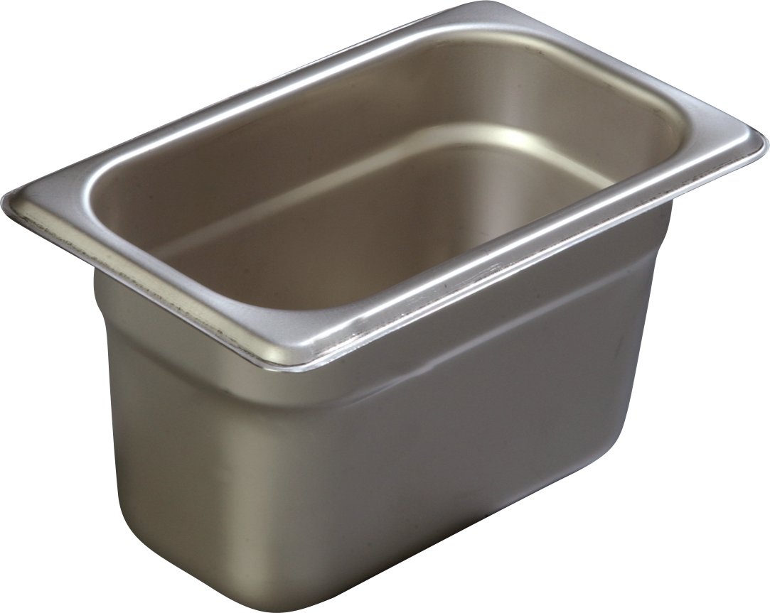 Carlisle FoodService Products Durapan Stainless Steel Pan 1/9 Size, Hotel Pan for Catering, Buffets, Restaurants, Stainless Steel, 4 Inches Deep, Silver, (Pack of 6)