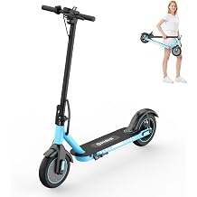 Electric Scooter 350W Motor, 10" Solid Tires, Electric Scooter Adults, Max Speed 19MPH, 21 Miles Long Range, Commuting E Scooter with Dual Brakes, APP Control E-Scooter for Teens