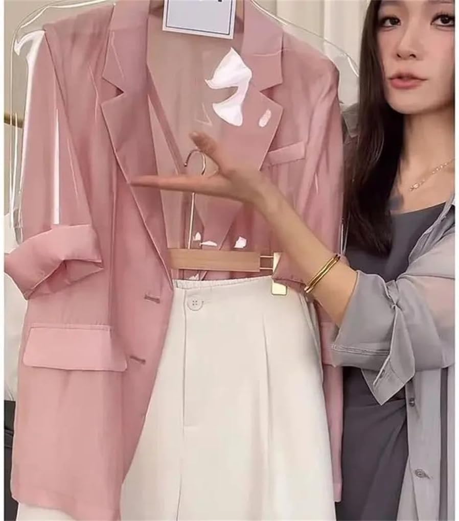 Women Notched Collar Short Sleeve Blazer Set, Single Breasted Blazer Slim Shorts Office Lady Two-Piece Outfits