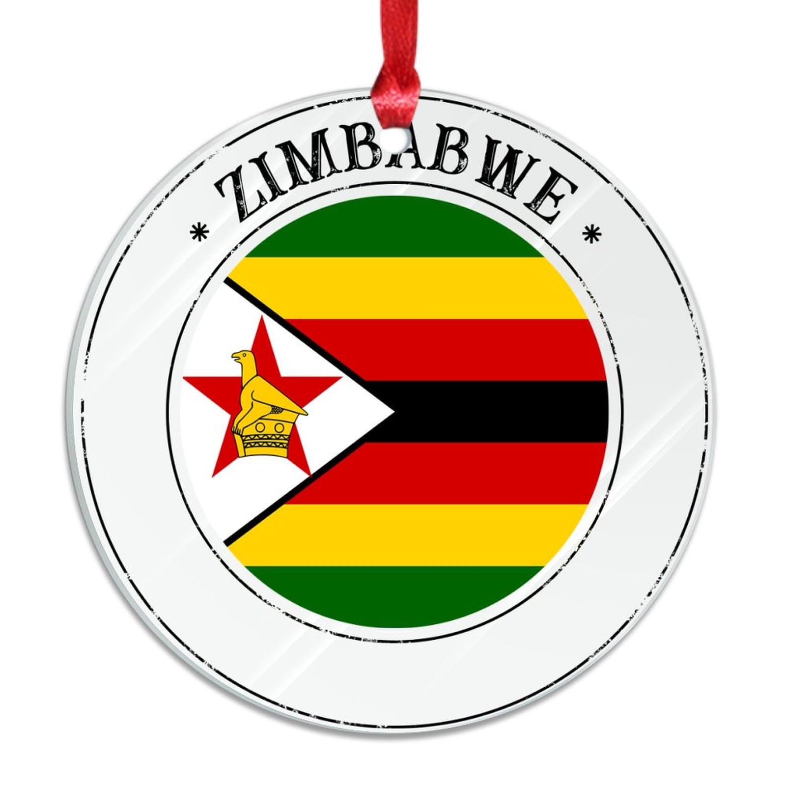 Freecustom Christmas Acrylic Ornament Zimbabwe Flag Acrylic Ornament Holiday Flags National Flags Xmas Holiday Christmas Ideas Gifts For Couples Friend 3 Inch With Hole