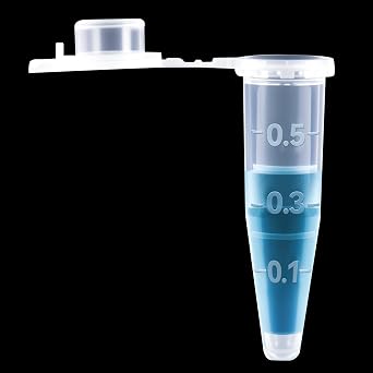 0.5ml Microcentrifuge Tube with Snap Cap Bottom Tip 500Pcs, 0.5ml Centrifuge Tubes with Flip Cap, Polypropylene with Graduated and Write Marks