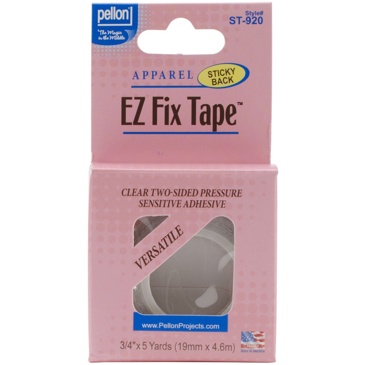 Pellon ST-920 Double Sided Temporary Tape, 3/4-Yard x 5-Yard, Clear