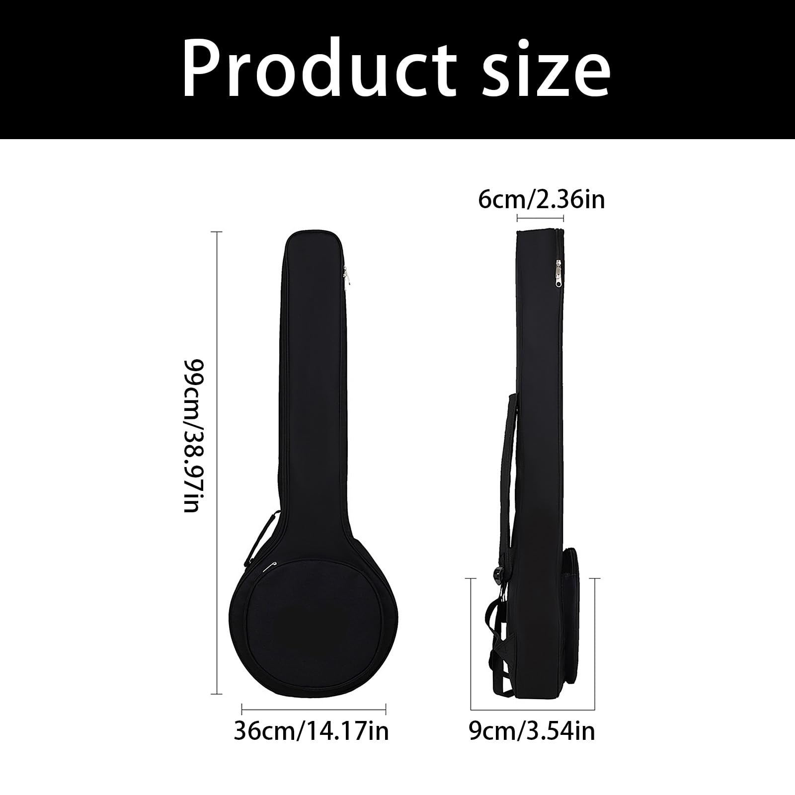 5-Saiten Banjo Koffer, Tragetasche, schwarz, wasserdicht, Oxford Rucksack, tragbare Handtasche, Saiteninstrumenten Zubehör, Oxford Stoff, weiche Tasche