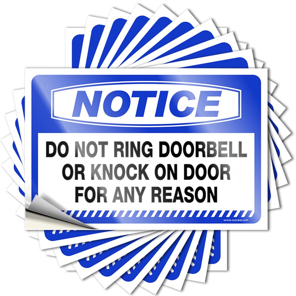 Patio Decorations Tumbler Decals | Notice Do Not Ring Doorbell Or Knock On Door for Rock Durable Vinyl Sticker Easy Apply for Absorbing(12X18CM)