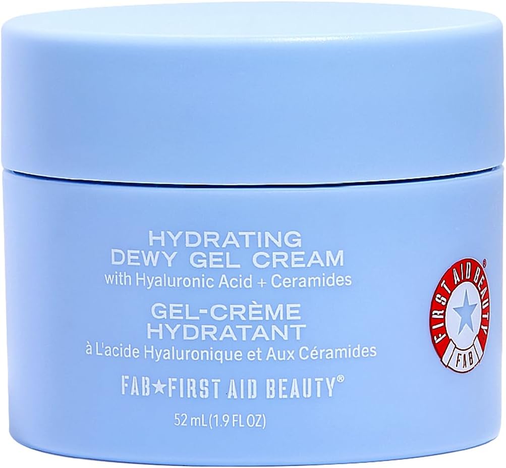 Hydrating Dewy Gel Cream, Oil-Free, 1.9 fl oz | Facial Moisturizer with Hyaluronic Acid & Ceramides, Improves Hydration & Reduces Excess Oil for Oily & Sensitive Skin