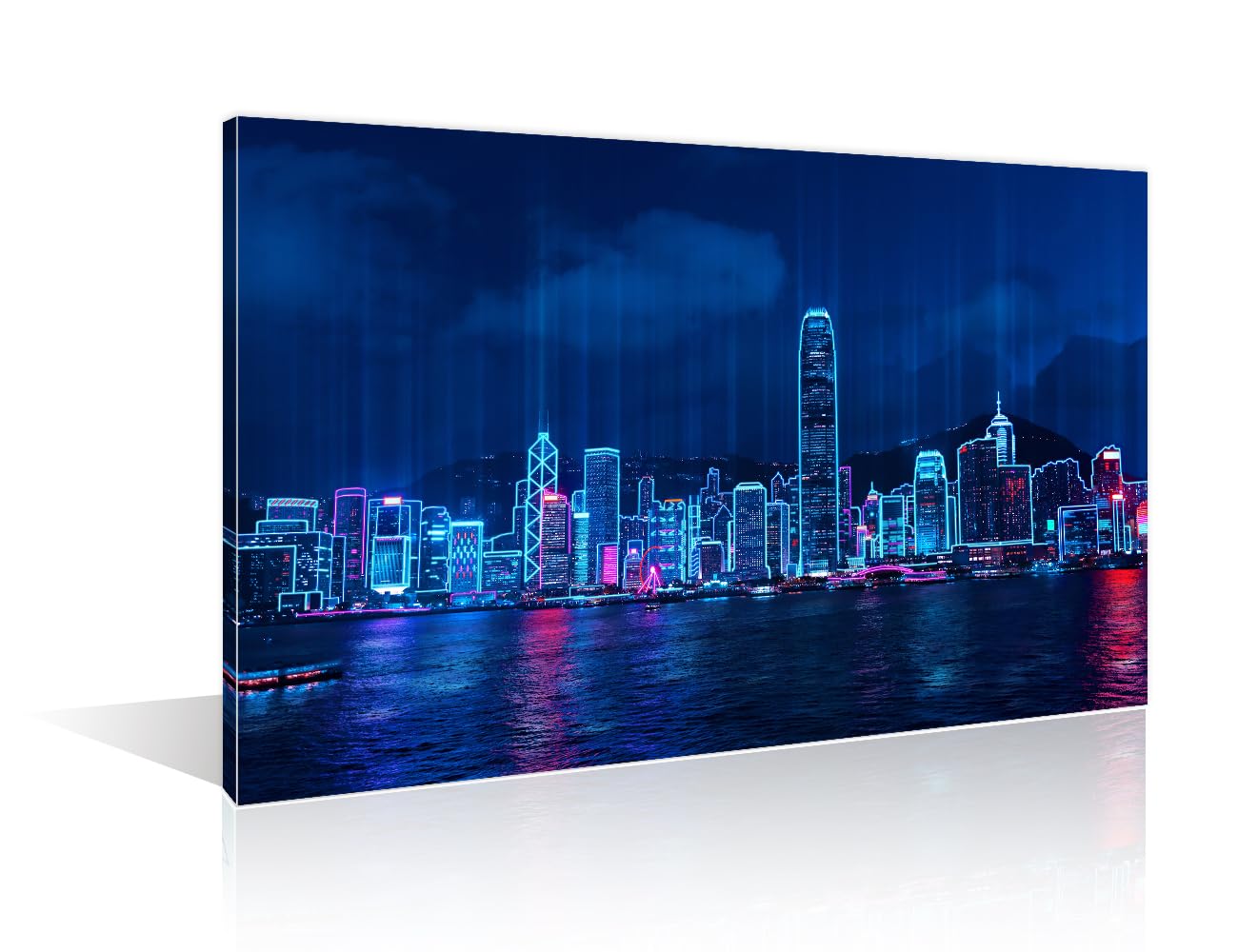 Cyberpunk Style Canvas Wall Art for Bedroom Futuristic Cyberpunk City Modern Wall Art for Living Room Cyberpunk Retro Wall Art Decor Artwork for Home Walls Giclee Framed Ready to Hang (24"Wx36"H)