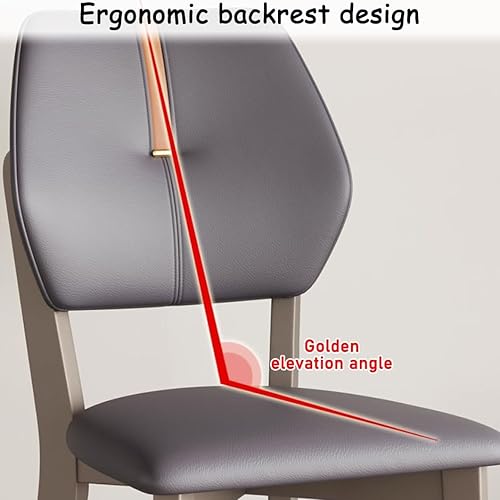 Miniatura 4 de YVYKFZD Juego de sillas de comedor de madera maciza, silla de comedor de cuero, sillas de cocina sin brazos con respaldo, silla tapizada para sala