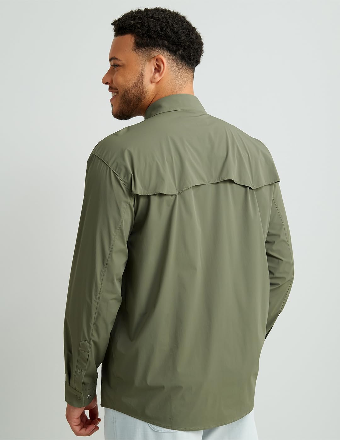 HUK Mens Diamond Back Solid Long Sleeve Button Down Shirt, Fishing Shirt for Men - Image 2