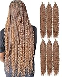 Curly Braiding Hair 24 Inch Ocean Wave Crochet Hair for Bohemian Boho Braids Curly Water Wave Crochet Hair Deep Wave 6 Packs Wavy